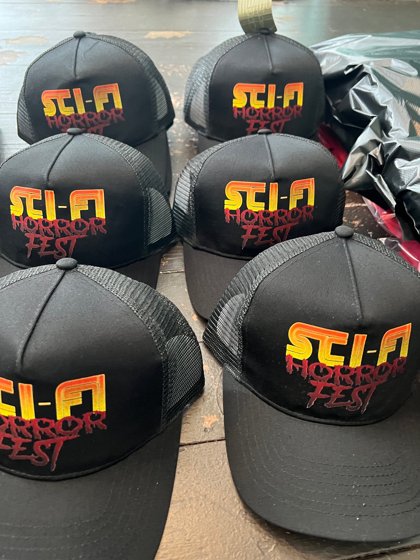 Sci-Fi Horror Fest official Logo Trucker caps