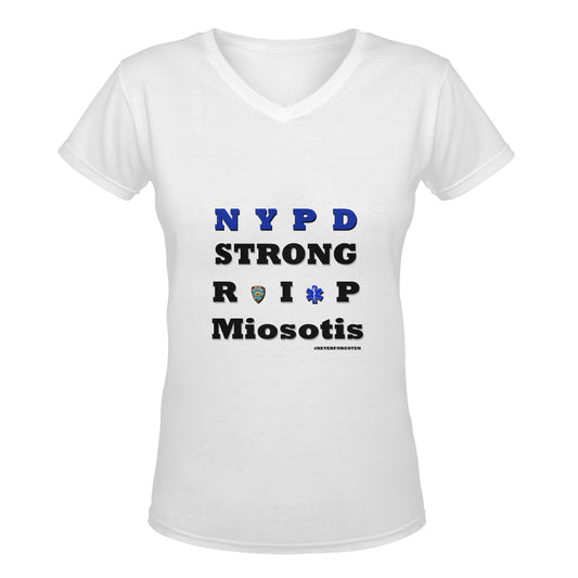 NYPD STRONG Miosotis Women's Deep V-neck T-shirt