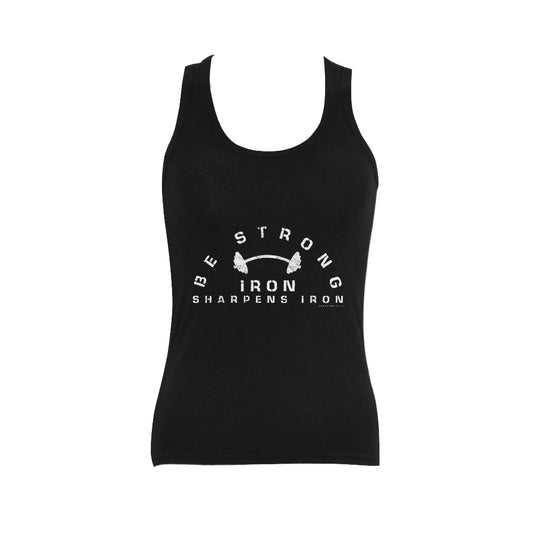 Be strong iron sharpens iron Women's Shoulder-Free Tank Top