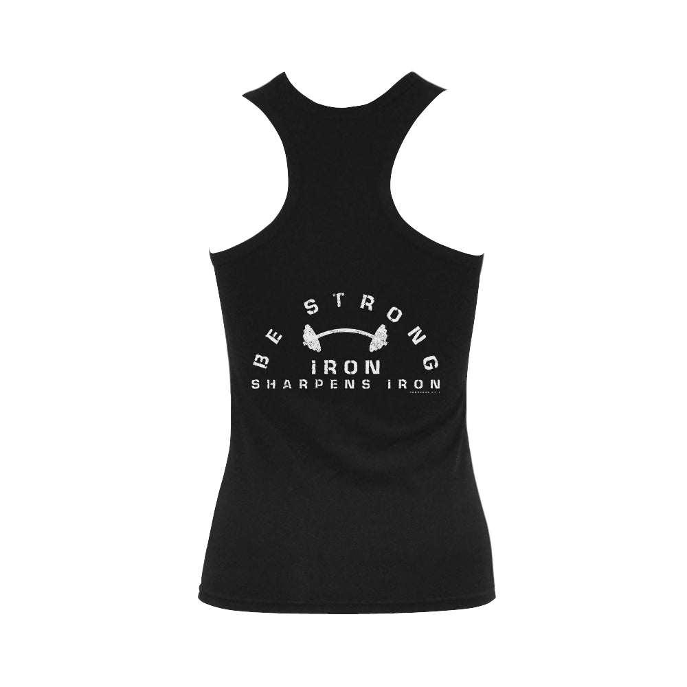 Be strong iron sharpens iron Women's Shoulder-Free Tank Top