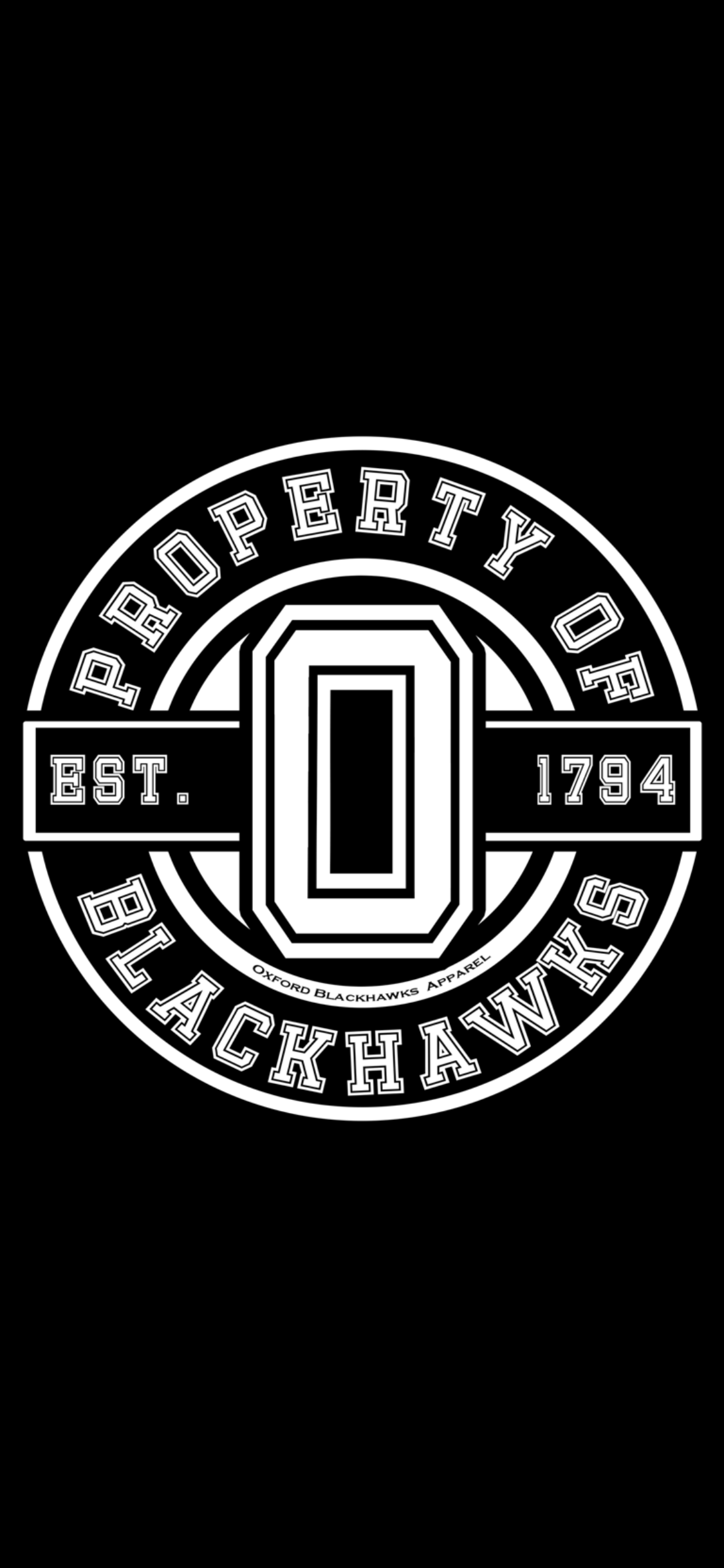 Property of Oxford Blackhawks logo Short sleeve shirt