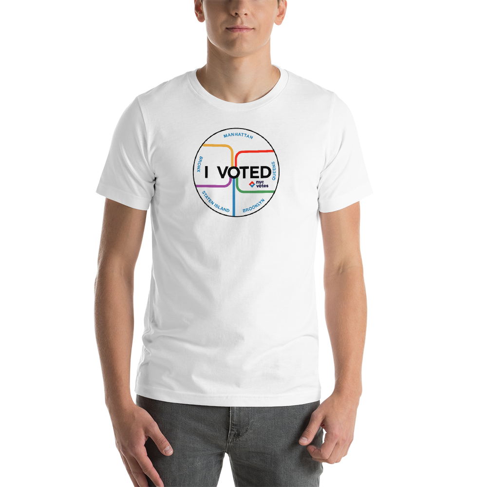 I VOTED NYC sticker shirt