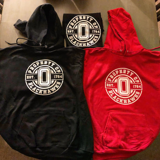 Property of Oxford Blackhawks Logo Hoodies