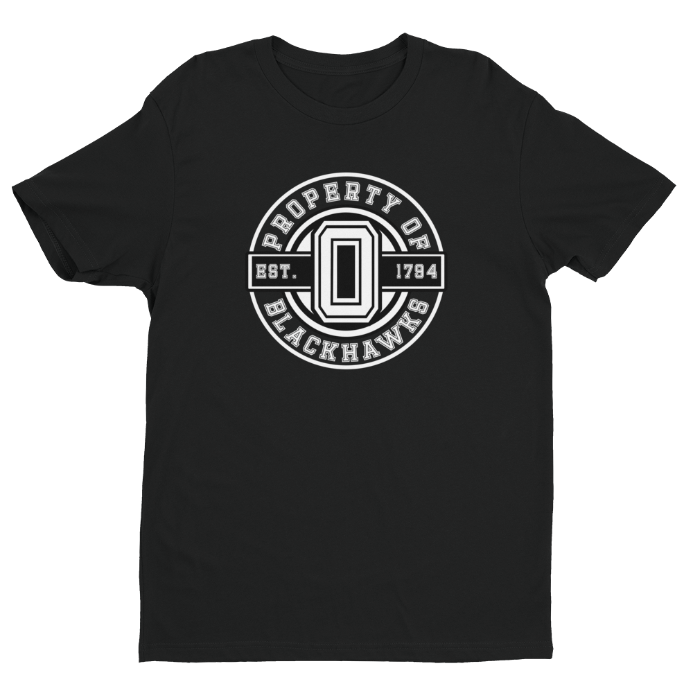 Property of Oxford Blackhawks logo Short sleeve shirt