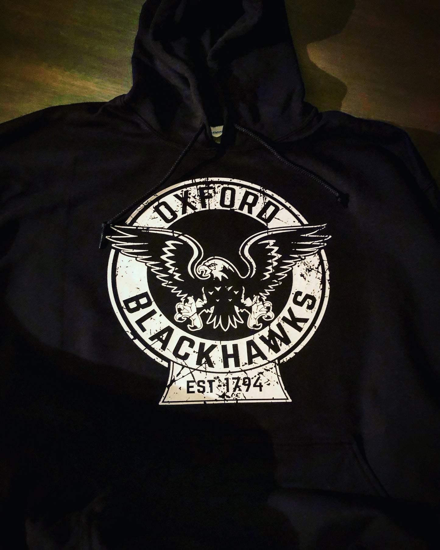 Vintage Oxford Blackhawks logo hoodie