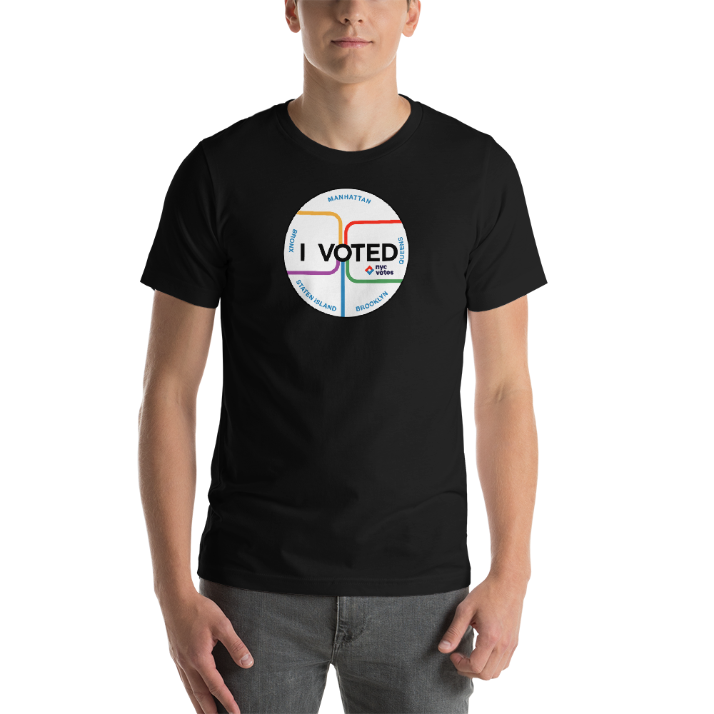 I VOTED NYC sticker shirt